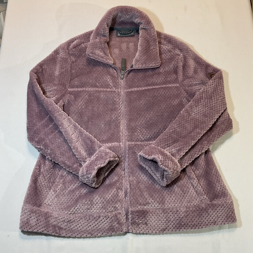 Free Country Womens Purple Faux Fur Full Zip Jacket, Size XL Collar Pockets